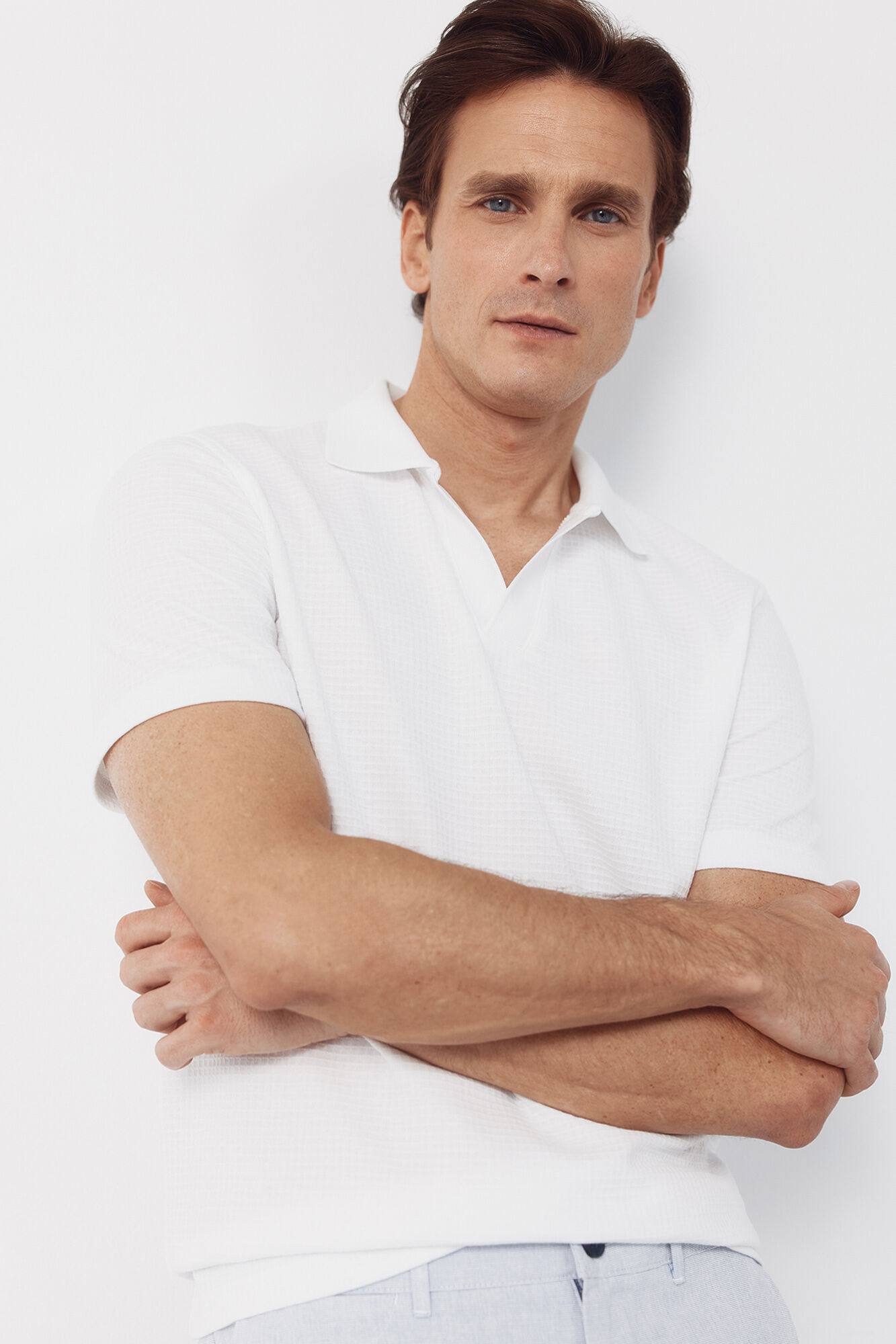 Cortefiel Polo estructura Blanco