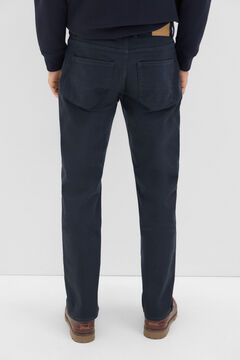 Cortefiel Pantalón 5 bolsillos color regular fit Azul marino