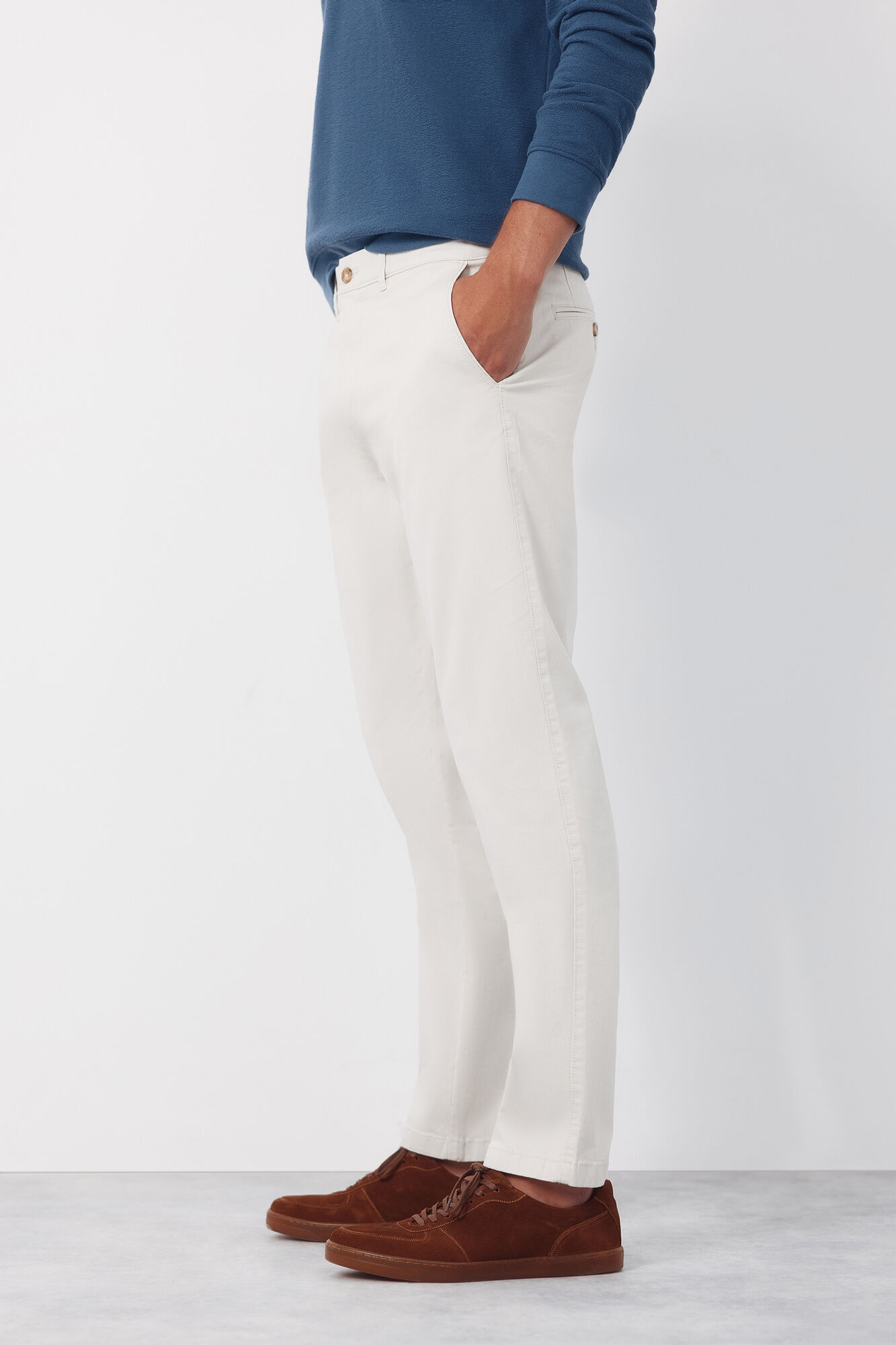Cortefiel Pantal&oacute;n chino slim fit Marfil