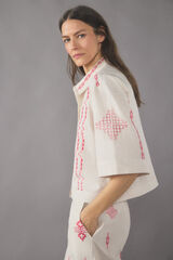 Cortefiel Camisa bordada Blanco