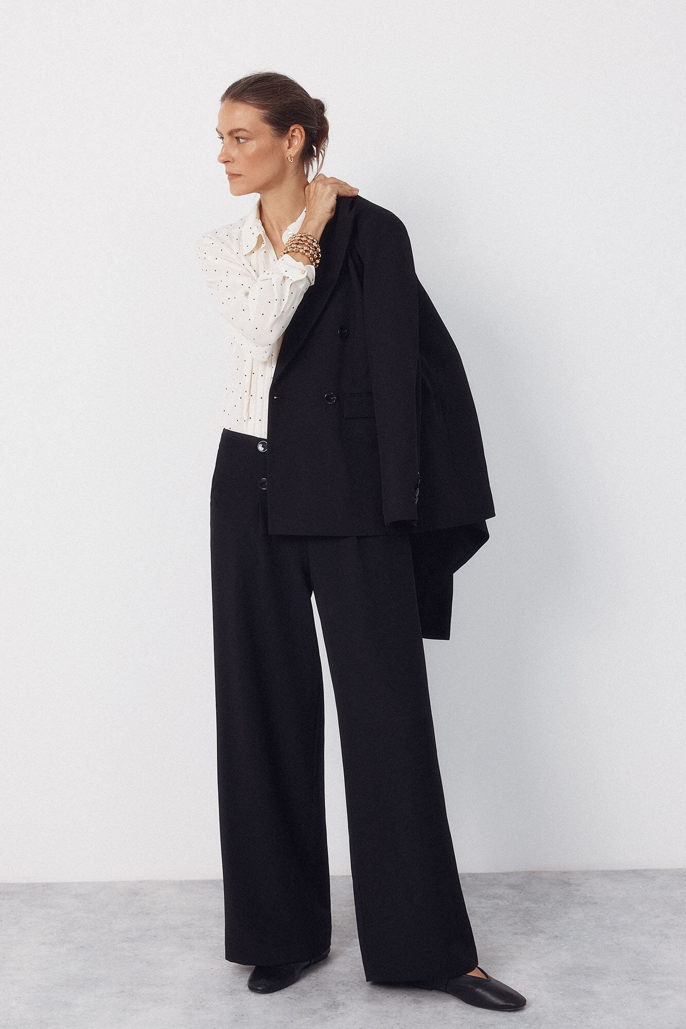 Cortefiel Pantal&oacute;n sastre con botones Negro