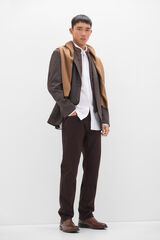 Cortefiel Pantalón 5 bolsillos color regular fit Estampado marrón