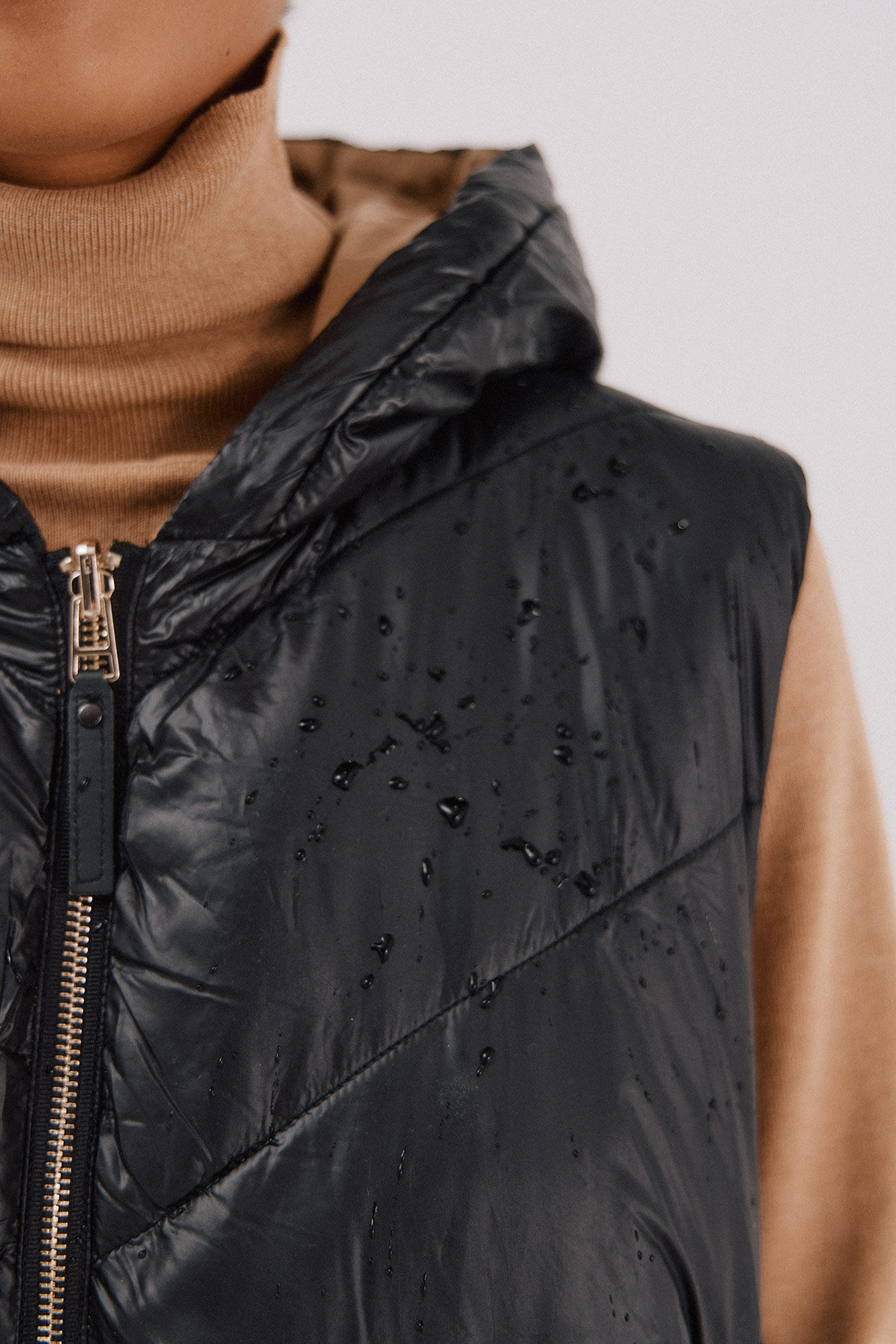 Cortefiel Chaleco largo reversible Negro