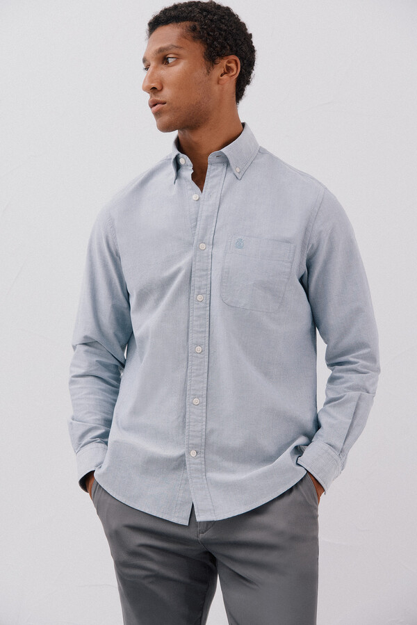 Cortefiel Camisa oxford lisa Azul marino
