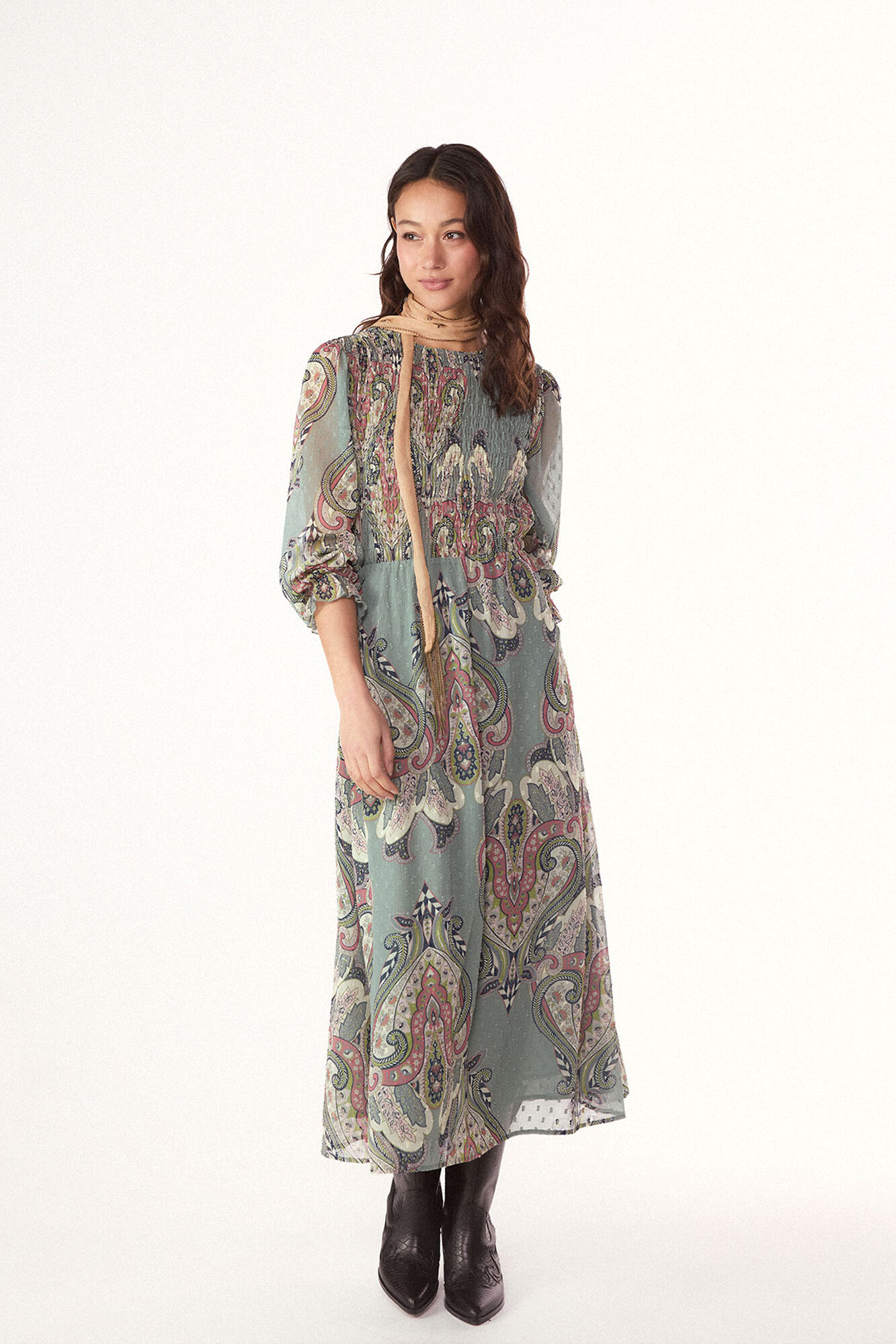 Slowlove Vestido estampado con el&aacute;stico