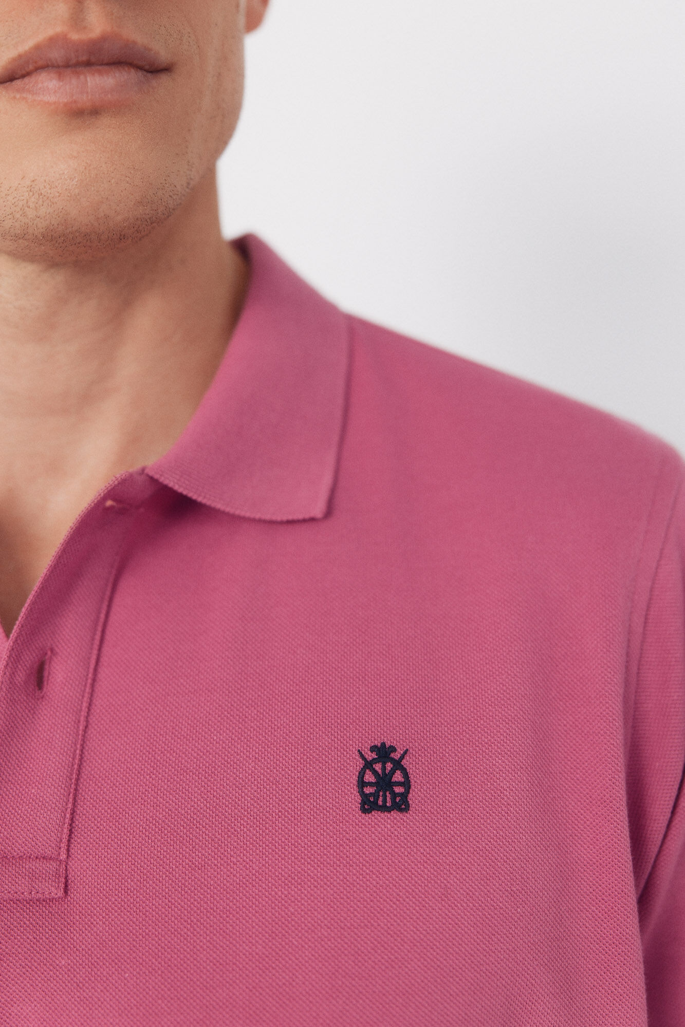 Cortefiel Polo b&aacute;sico piqu&eacute; Rosa