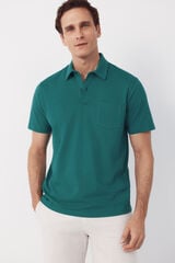 Cortefiel Polo liso bolsillo Verde