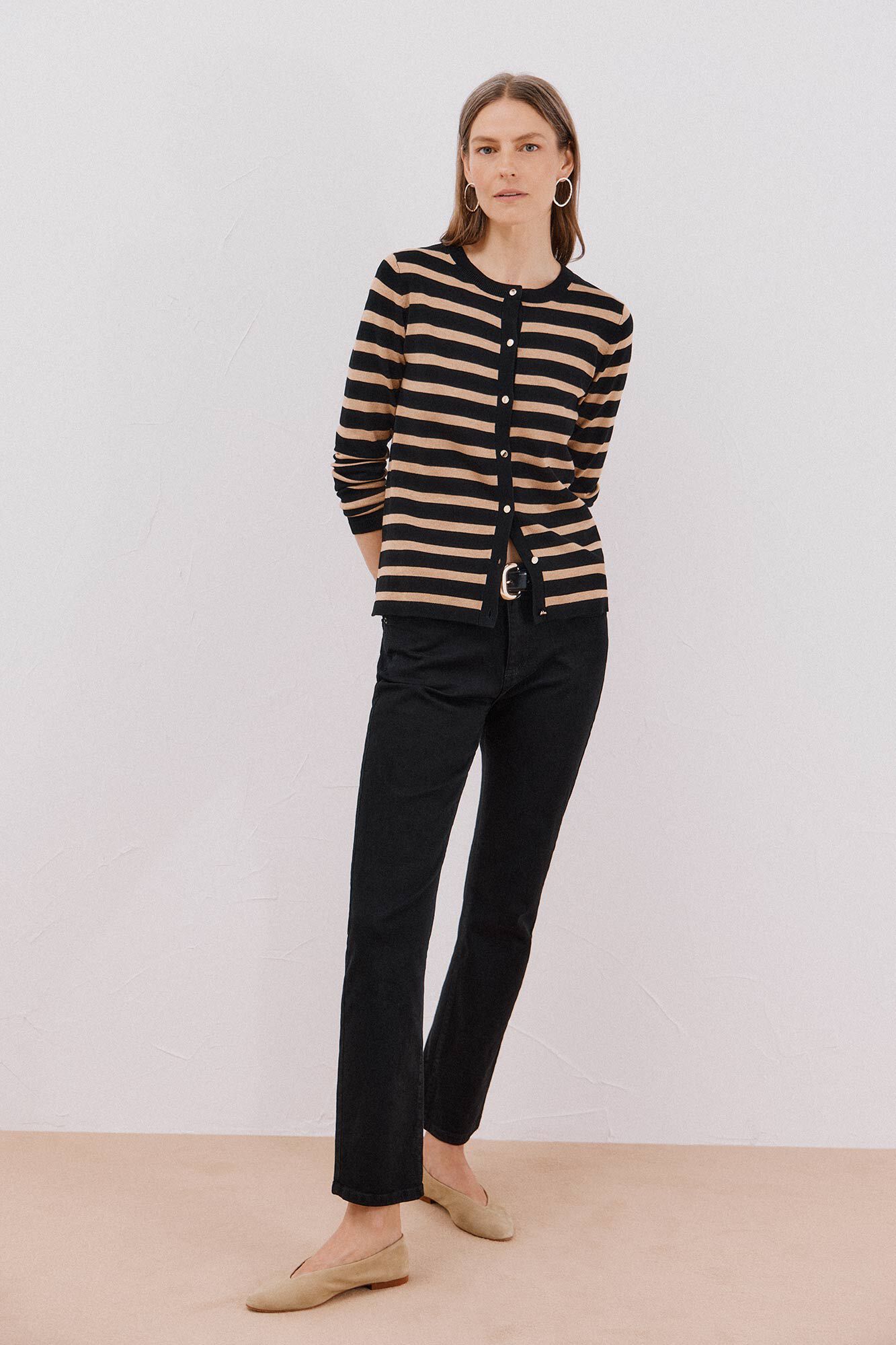 Cortefiel Su&eacute;ter de tejido fino Negro