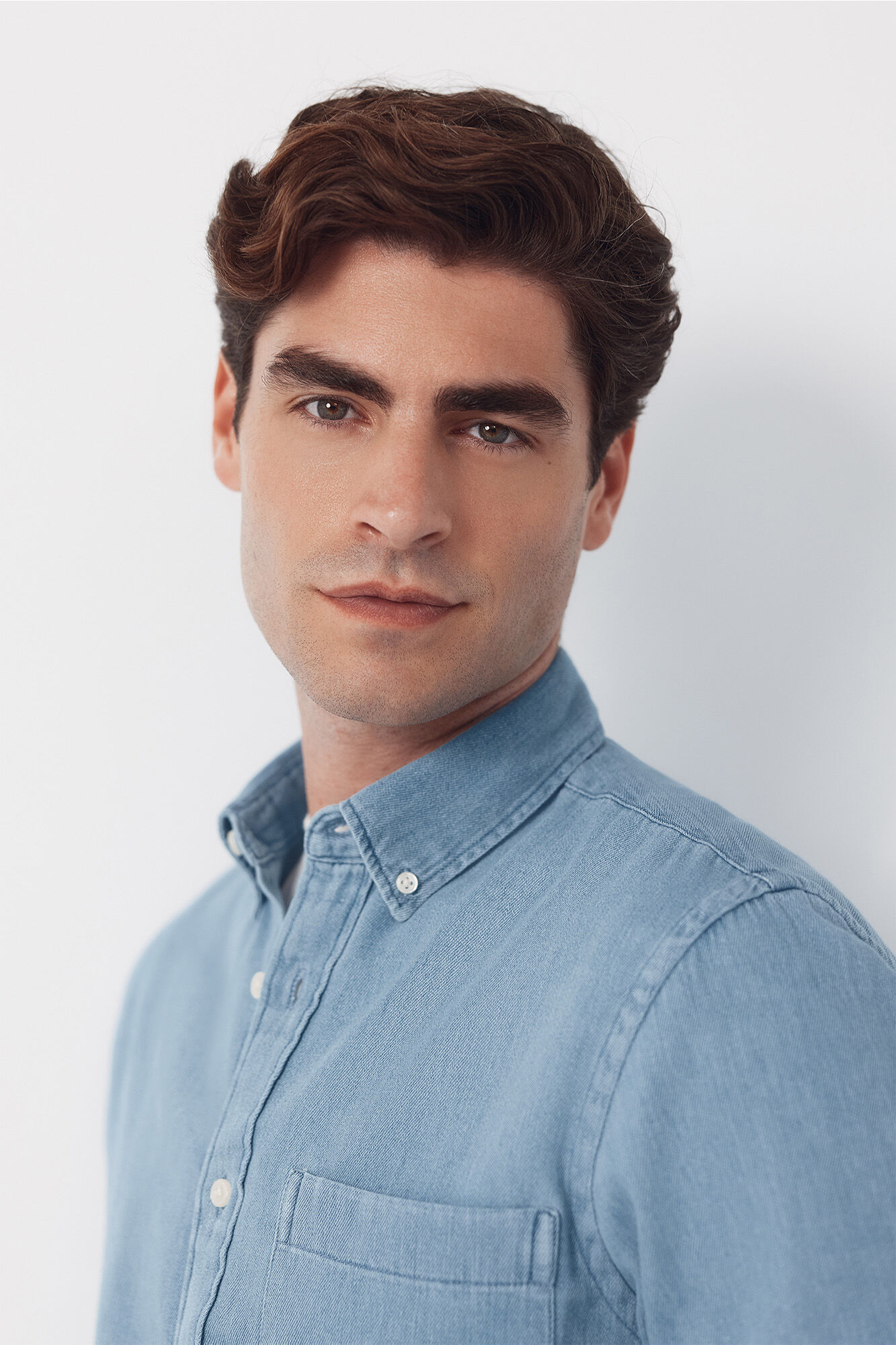 Cortefiel Camisa denim Azul