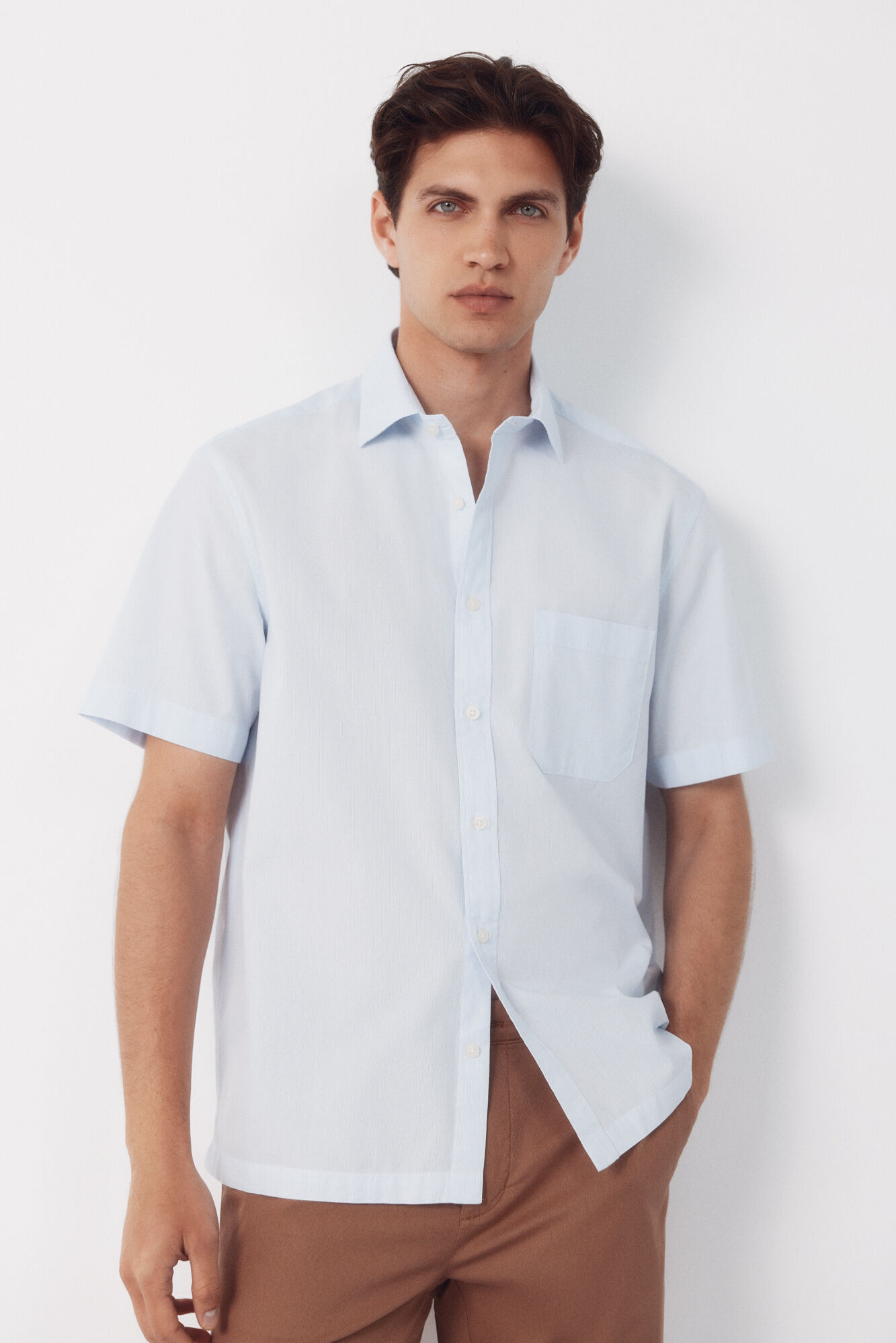 Cortefiel Camisa rayas manga corta