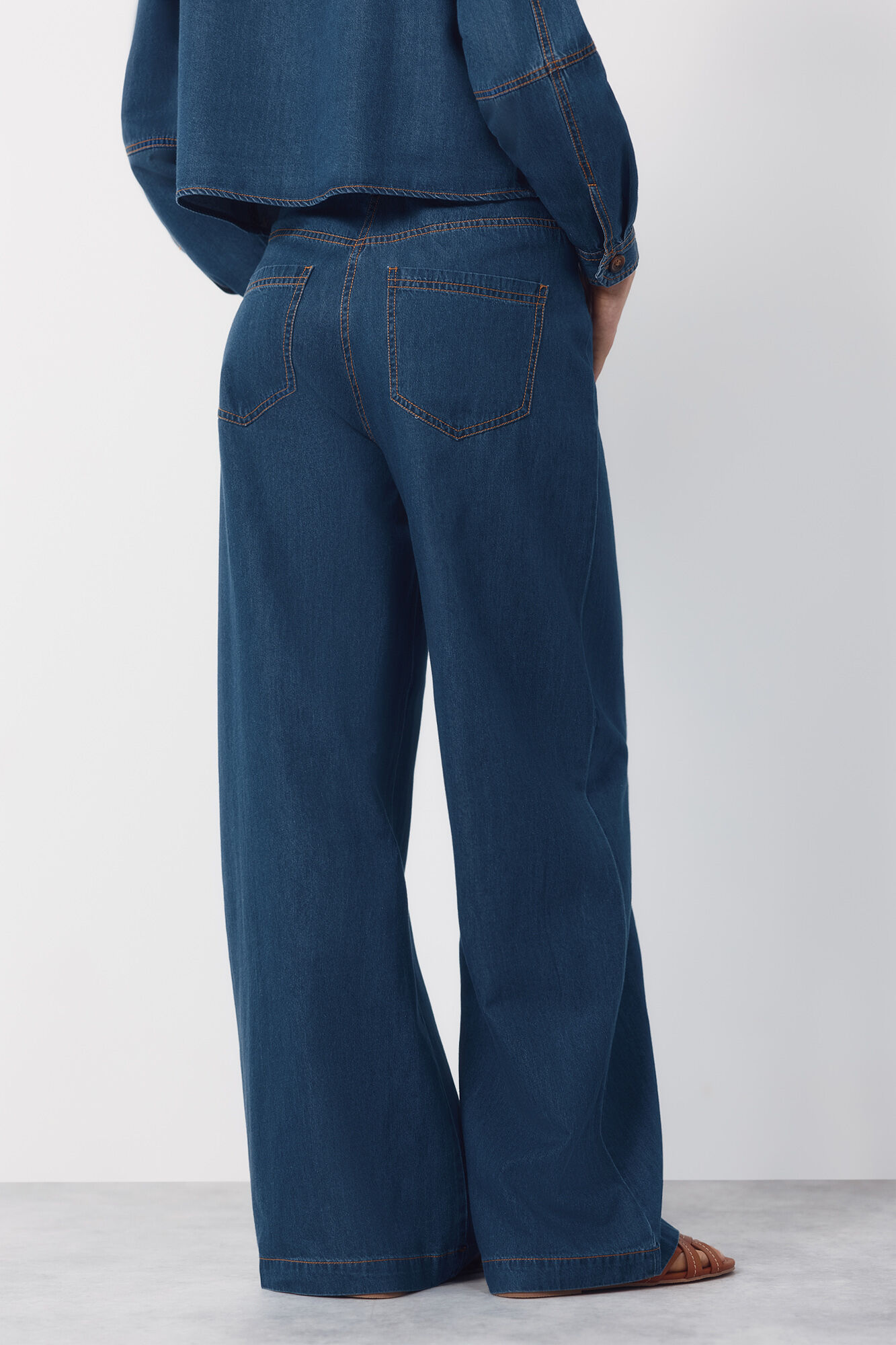 Cortefiel Jean palazzo suave Azul