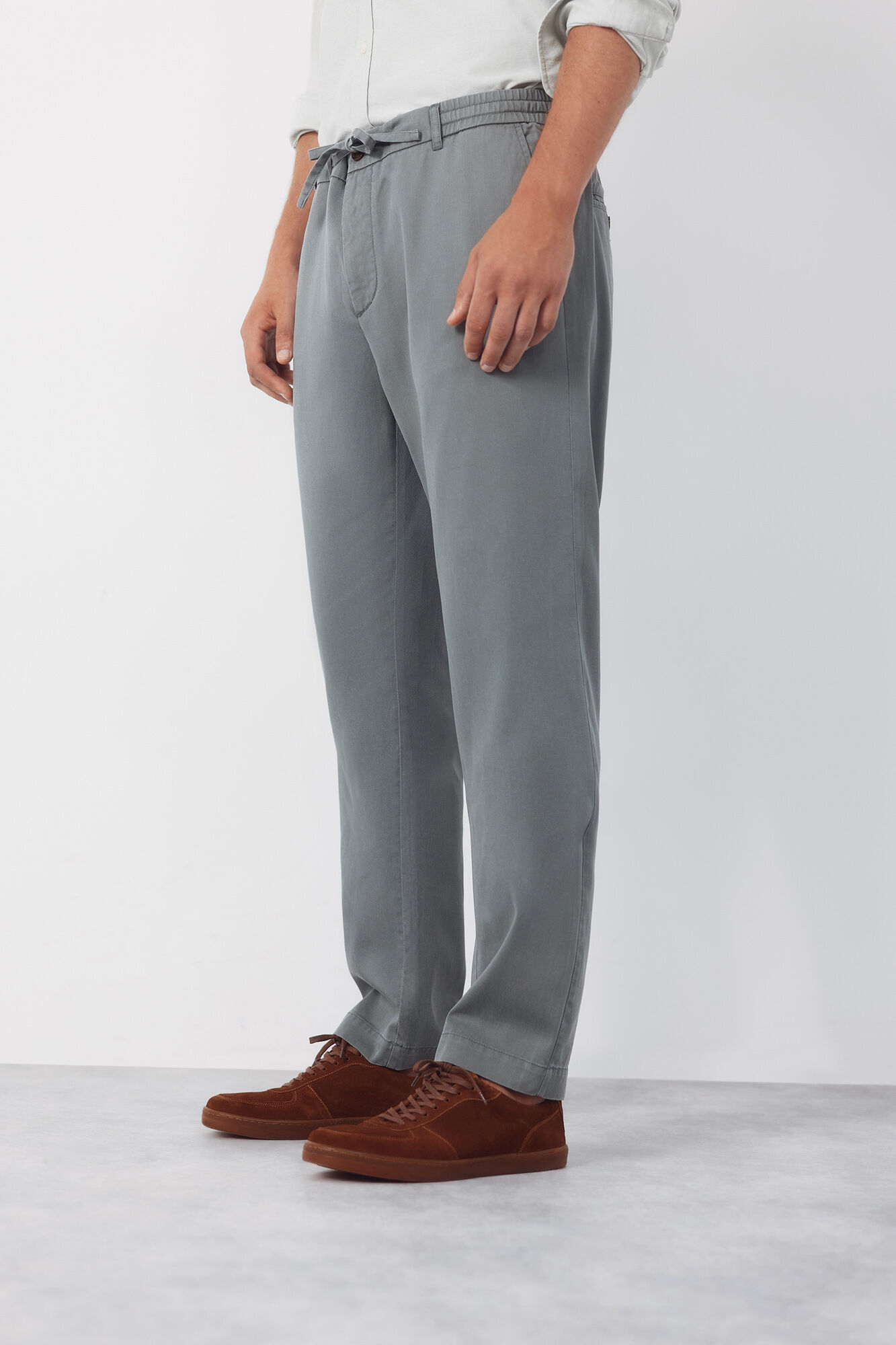 Cortefiel Pantal&oacute;n chino algod&oacute;n tencel tapered Gris