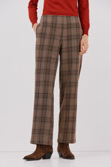 Cortefiel Pantalón de mujer de cuadros Arena