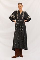 Cortefiel Vestido cuello redondo Gris