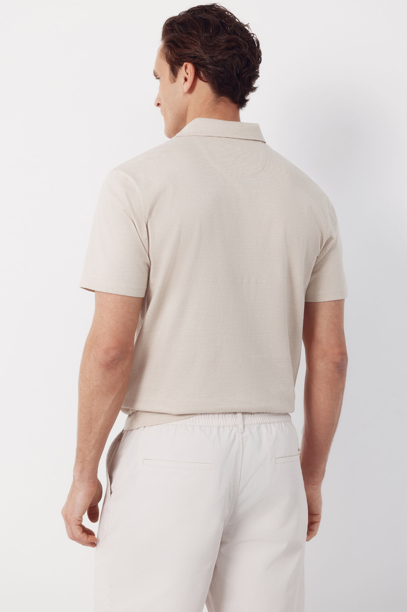 Cortefiel Polo rayas bolsillo Beige
