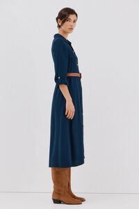 Cortefiel Vestido camisero con cintur&oacute;n