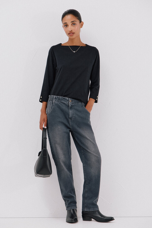 Cortefiel Playera básica barco Negro