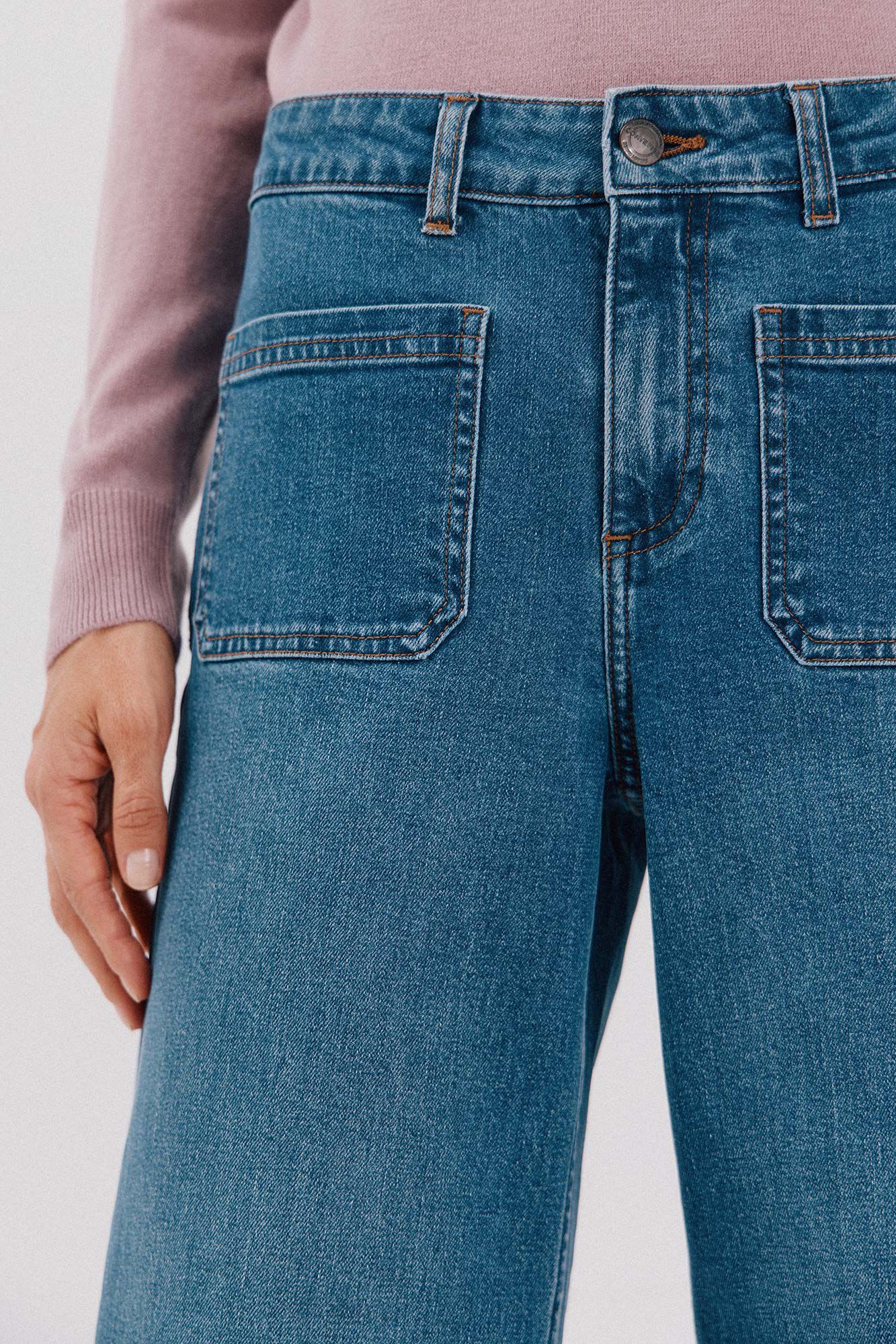 Cortefiel Pantalones marine bolsillos Azul