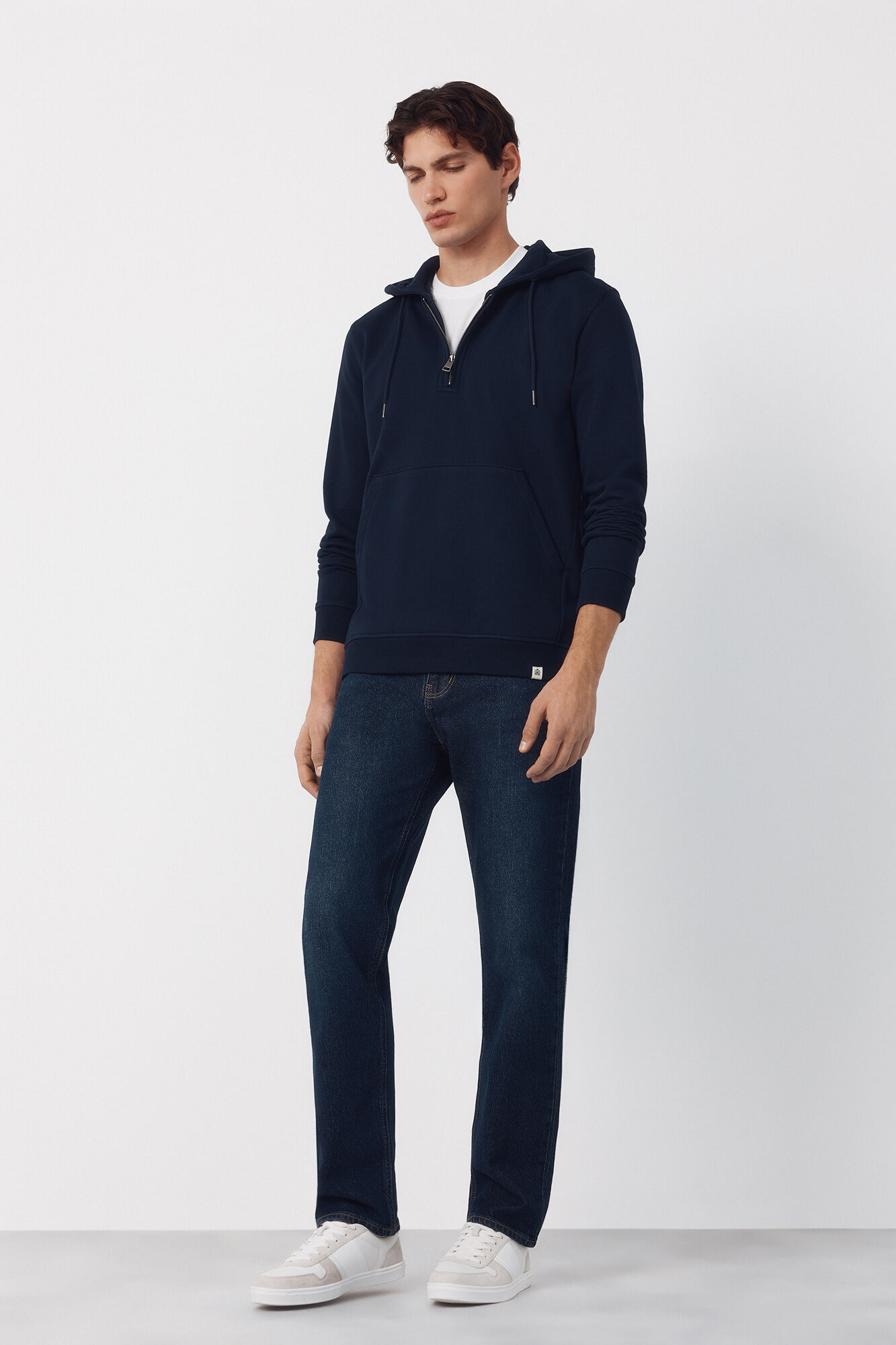 Cortefiel Sudadera con capucha Azul marino