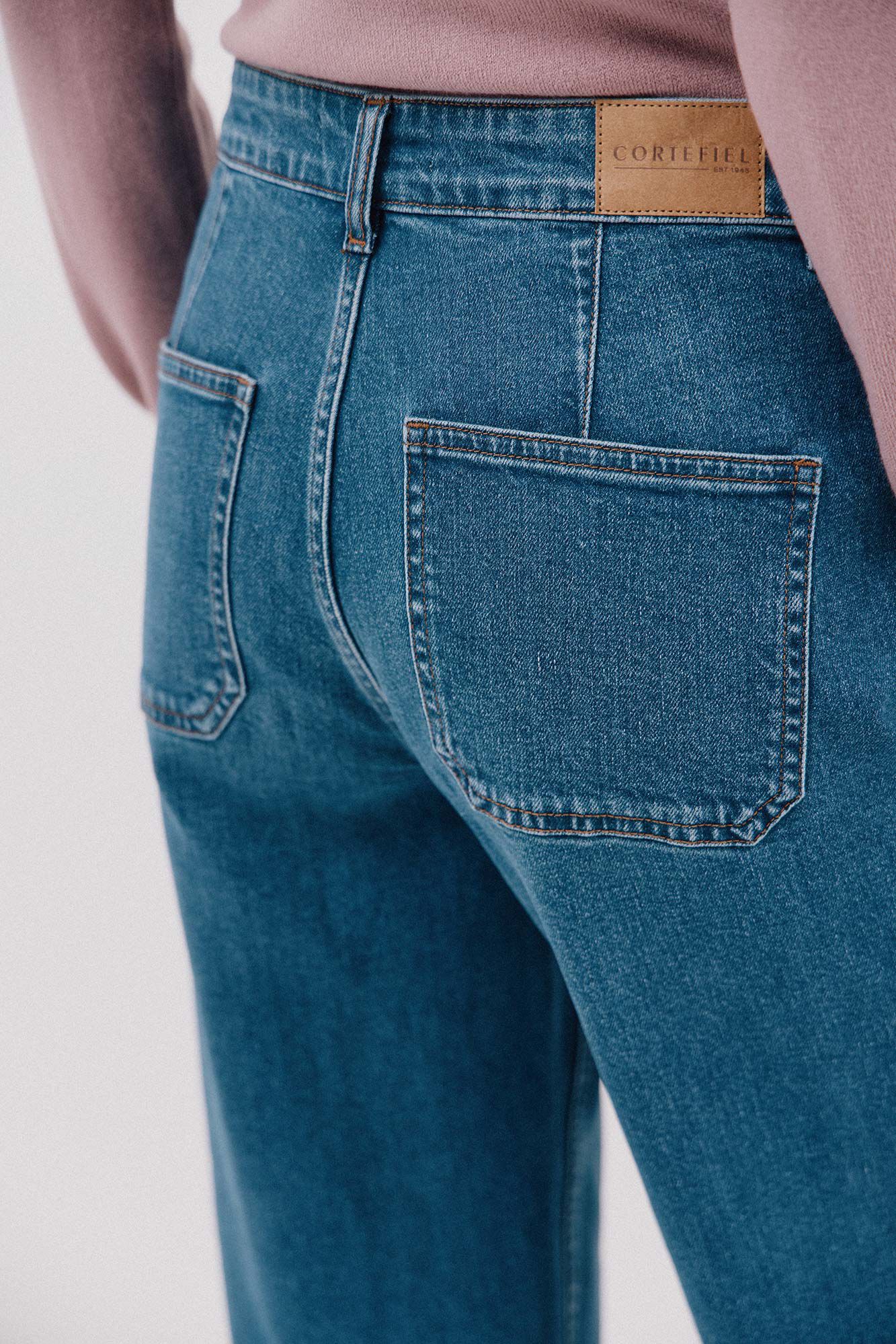 Cortefiel Pantalones marine bolsillos Azul