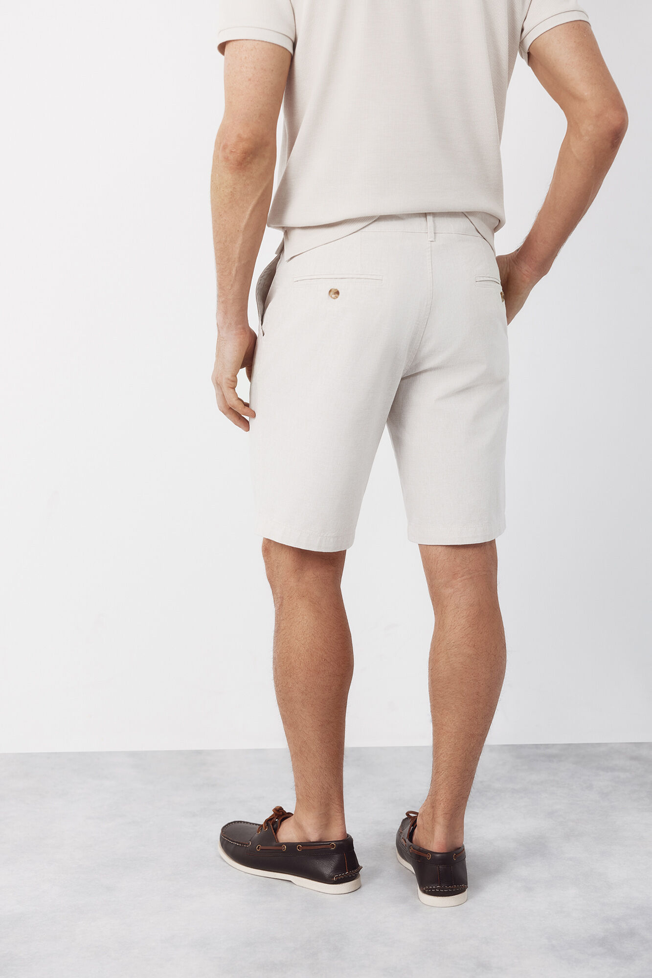 Cortefiel Bermuda tejido oxford Beige