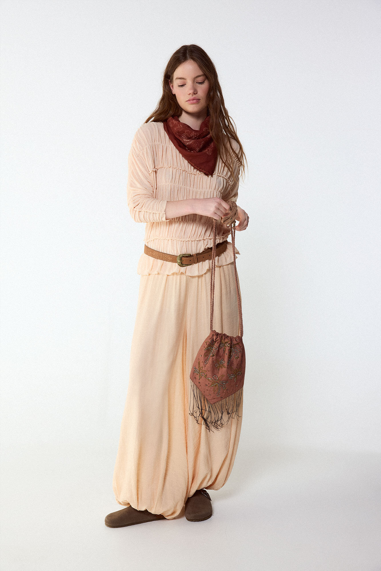 Slowlove Pantal&oacute;n corte bombacho Coral