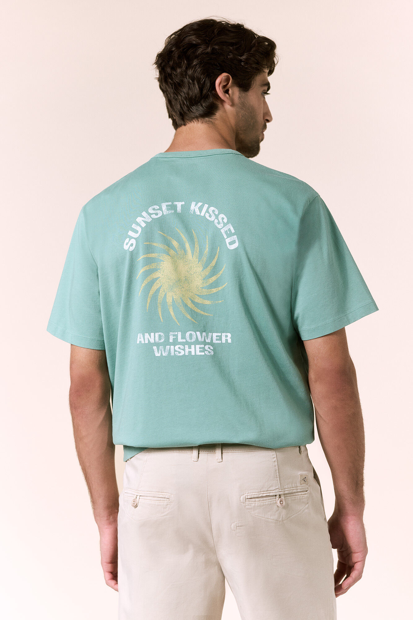 OOTO Camiseta gr&aacute;fica lavada Verde