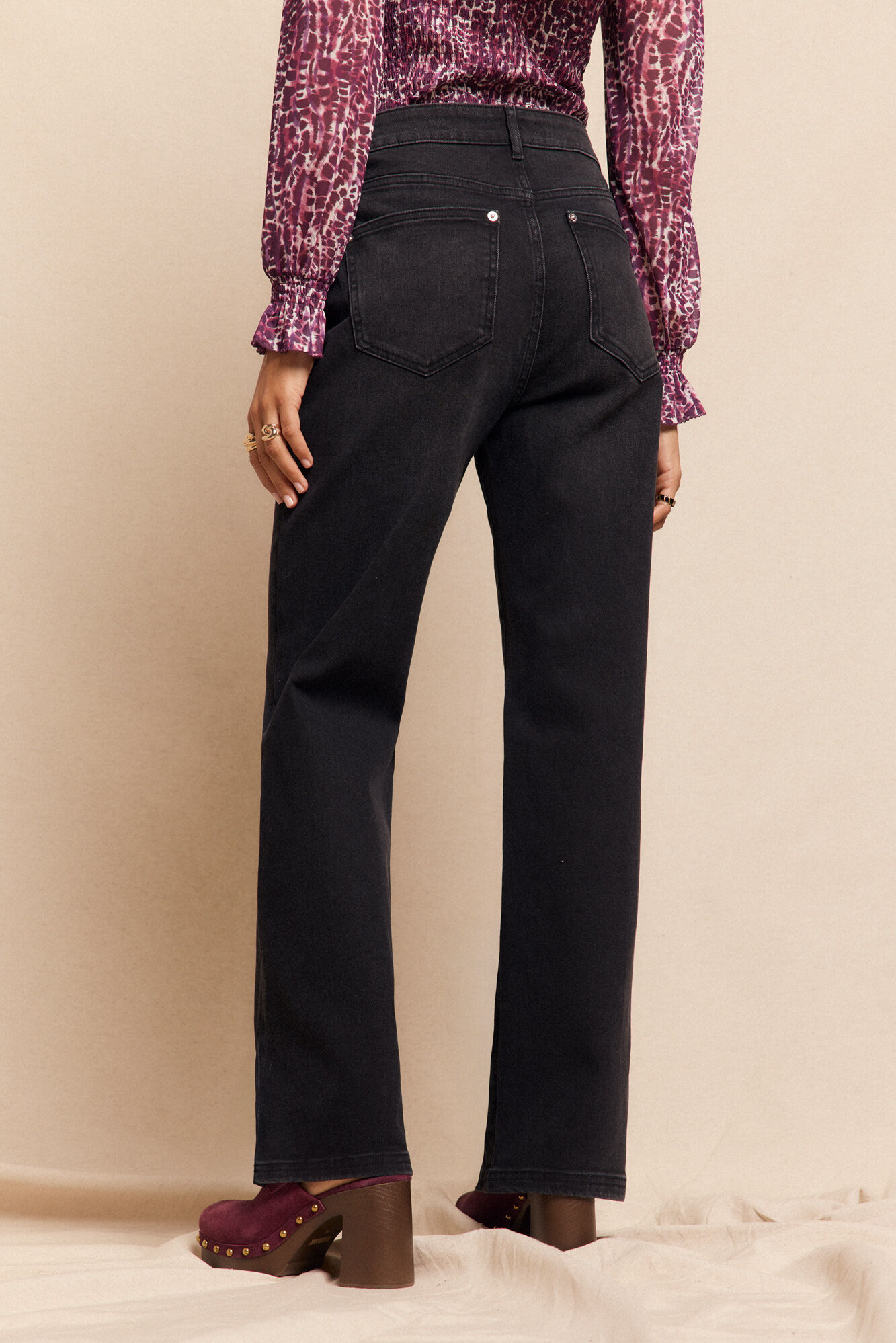 Slowlove Jeans abertura bajo Gris oscuro