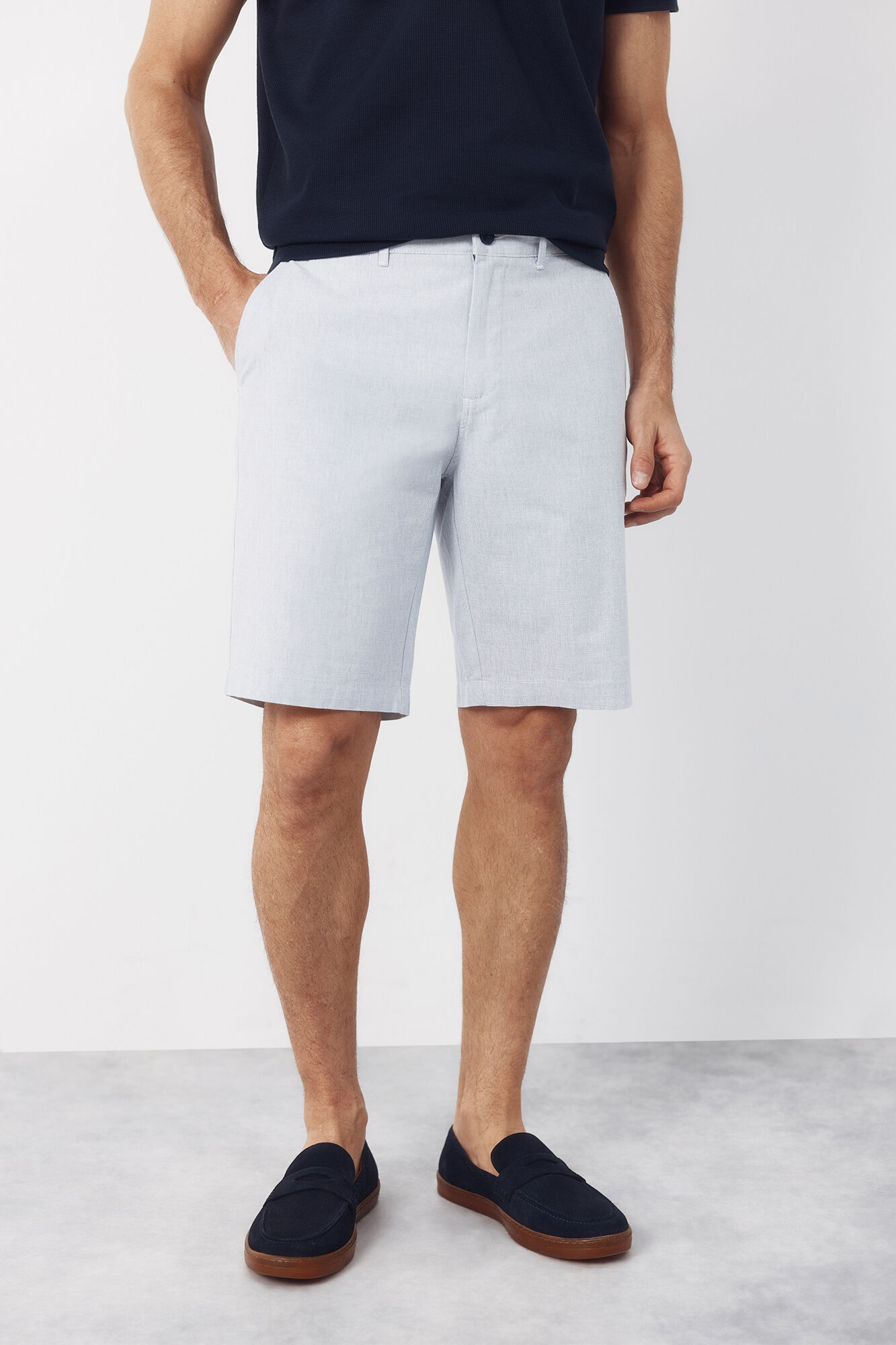 Cortefiel Bermuda tejido oxford Azul