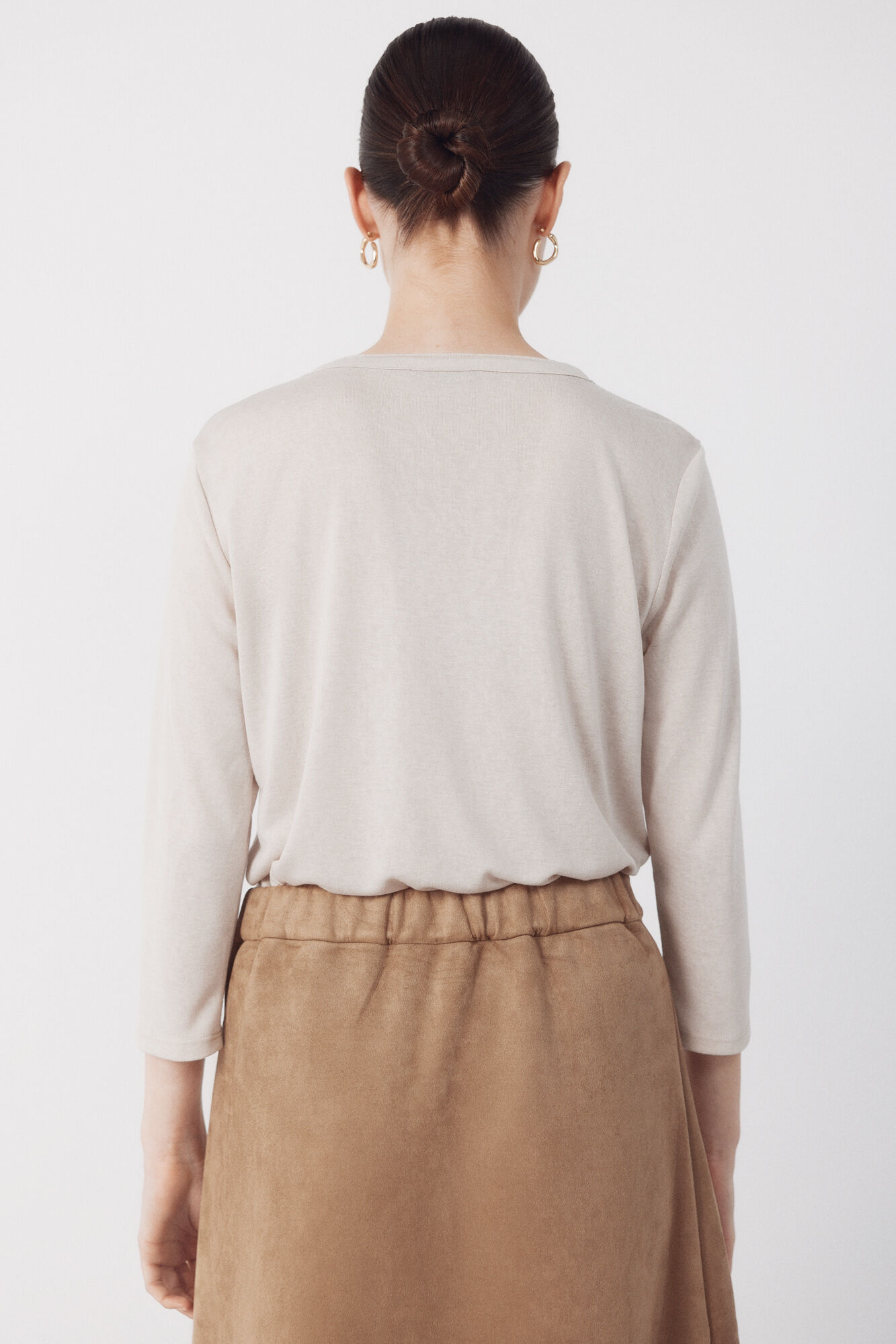Cortefiel Playera con bolsillos Beige