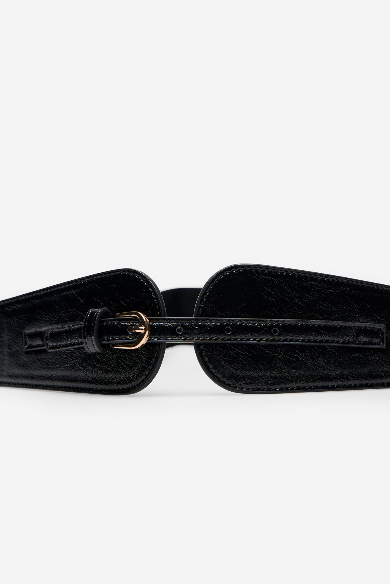 Cortefiel Split leather sash bely Negro