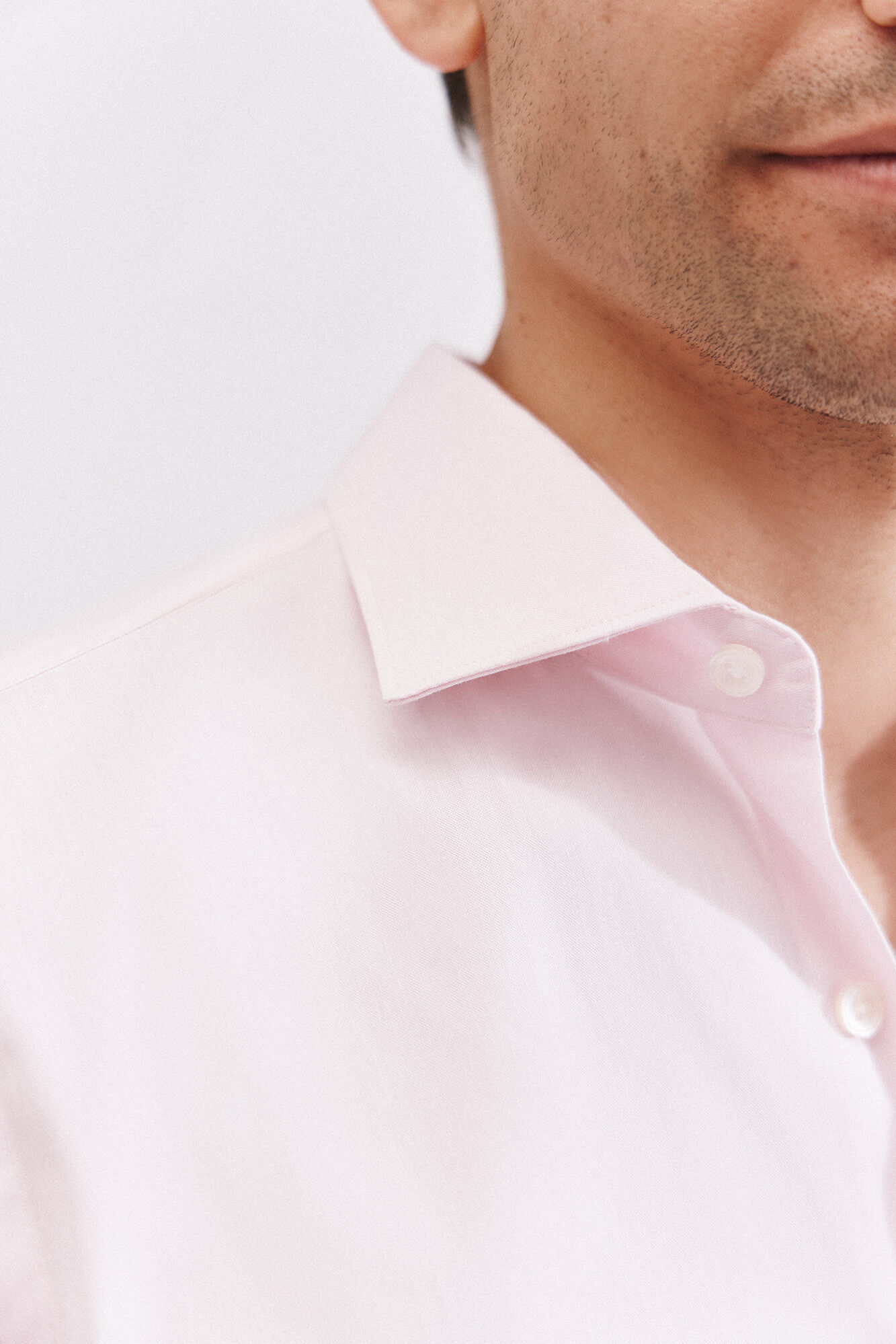 Cortefiel Camisa vestir lisa f&aacute;cil plancha Rosa