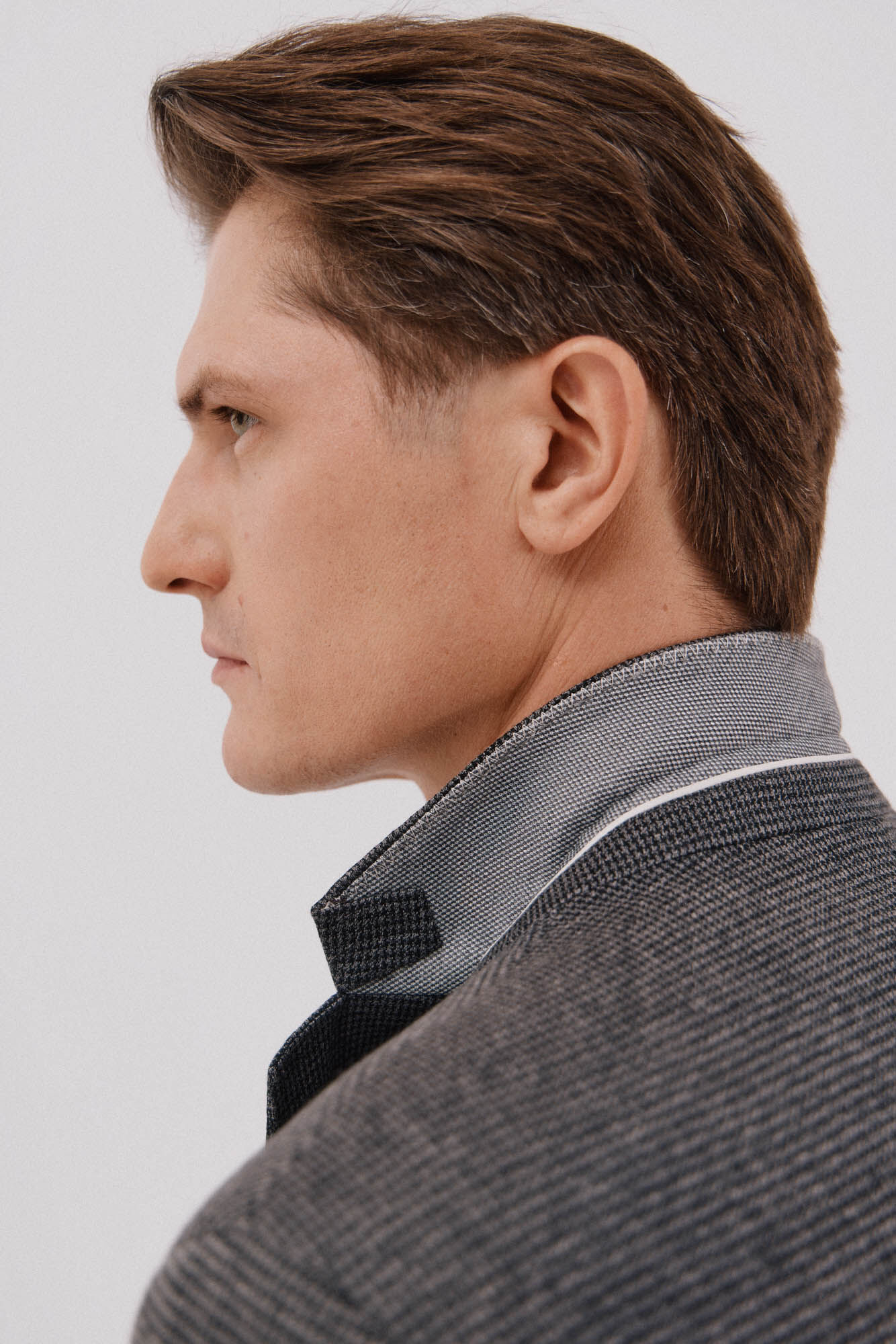 Cortefiel Americana de tejido pata de gallo Gris oscuro