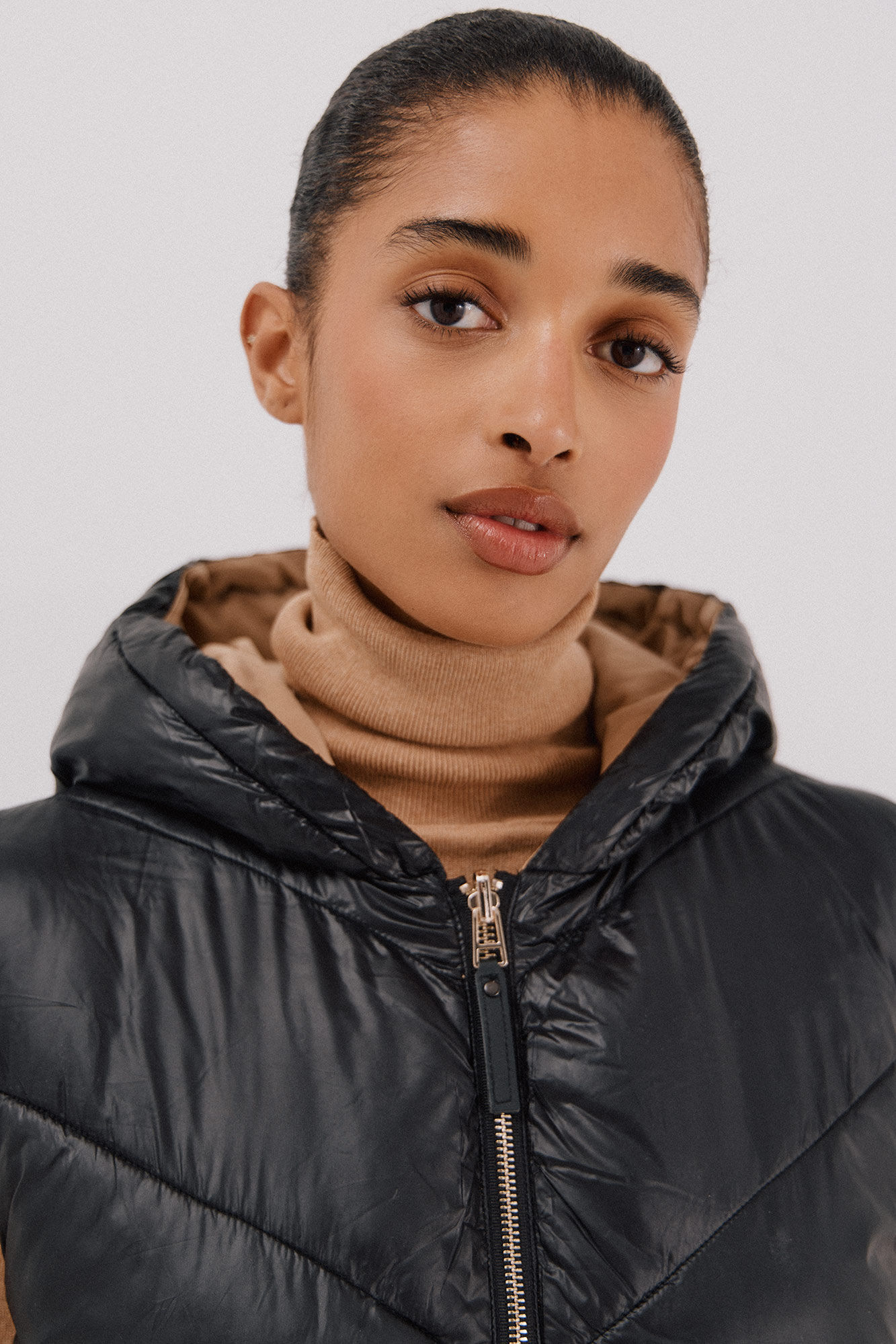 Cortefiel Chaleco largo reversible Negro