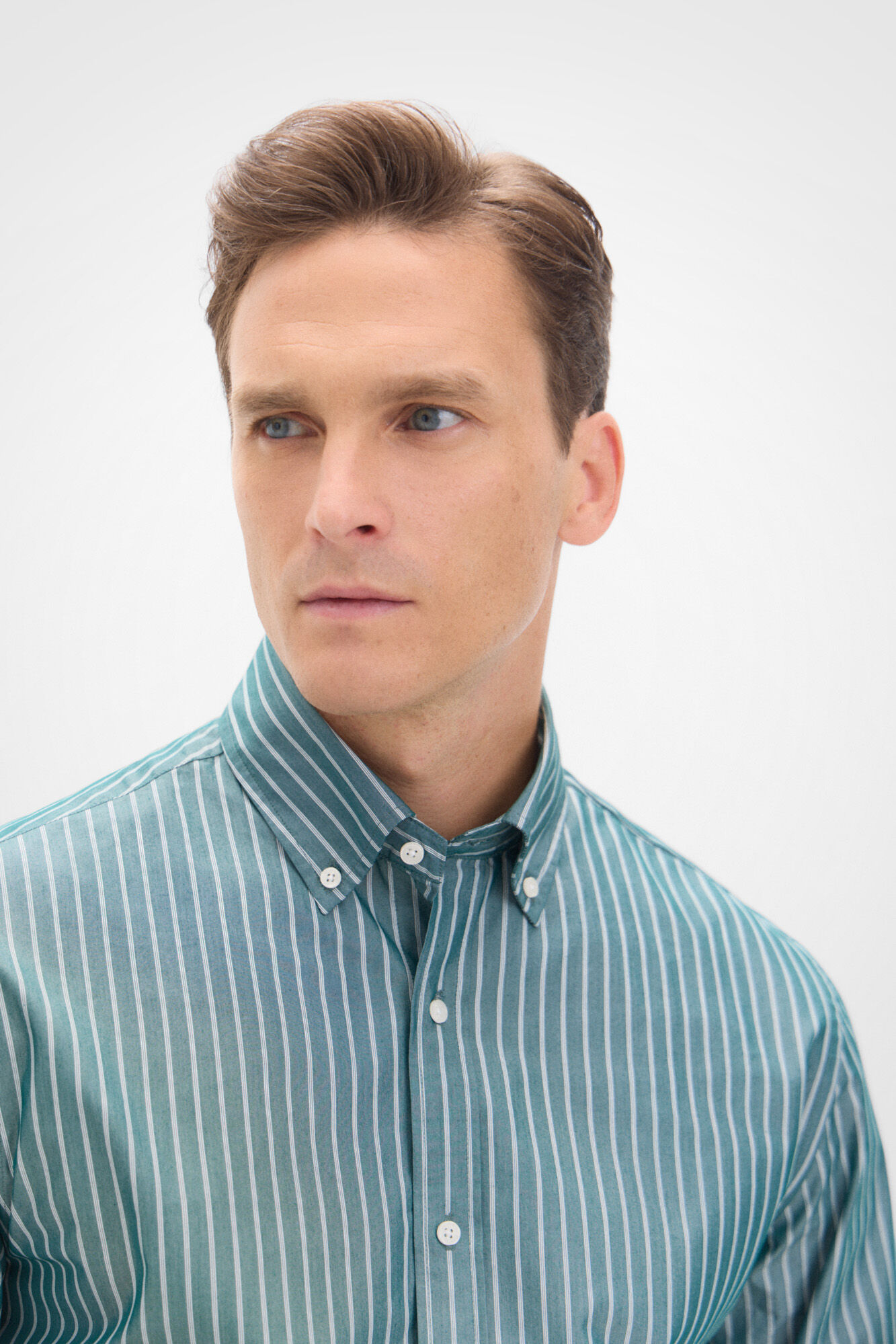 Cortefiel Camisa rayas coolmax Kaki