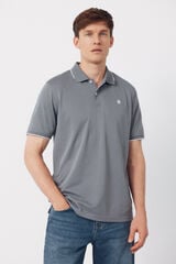 Cortefiel Polo COOLMAX&reg; cuello jacquard Gris