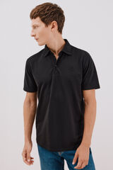Cortefiel Polo liso piqué Negro