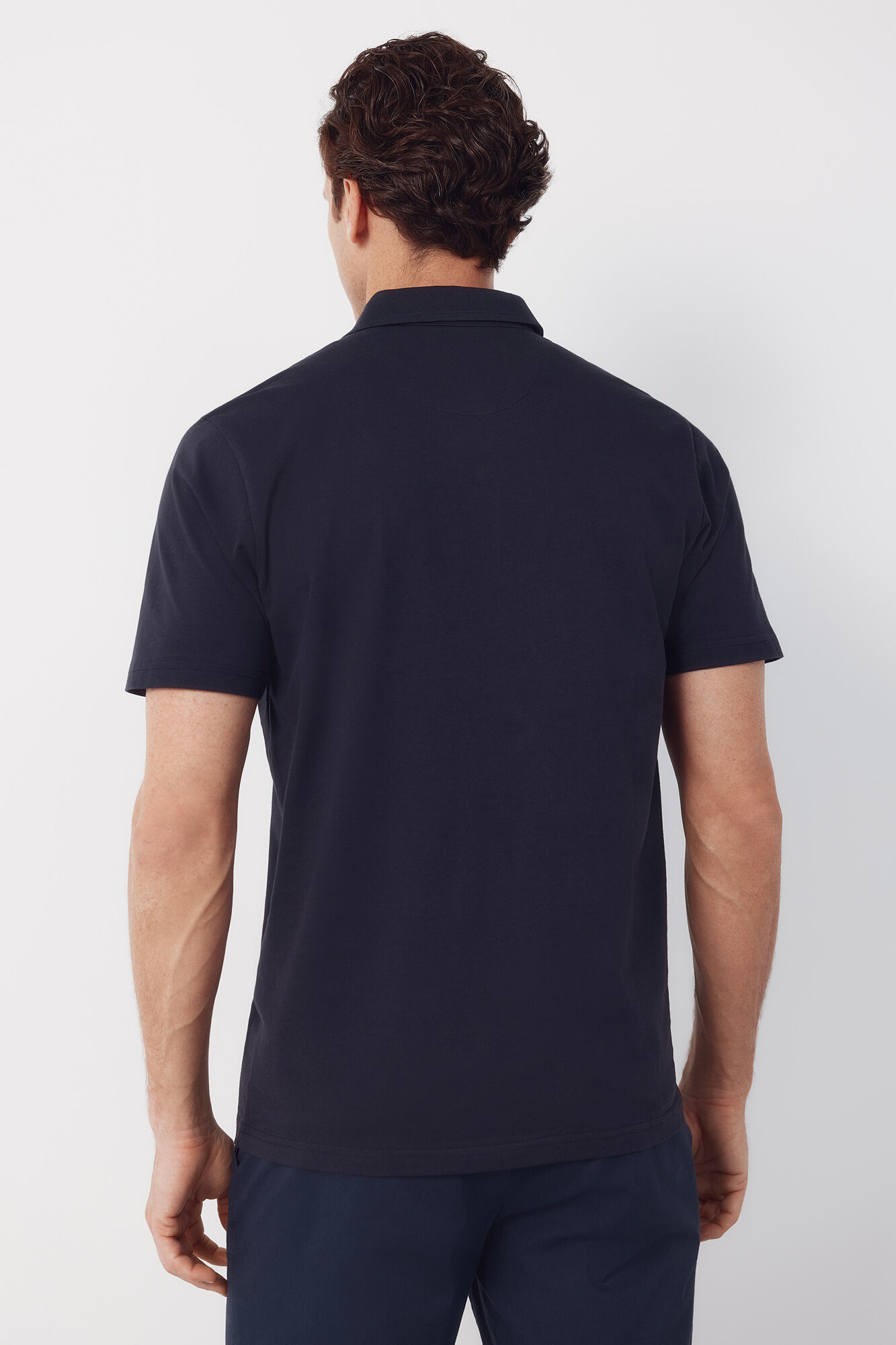 Cortefiel Polo liso bolsillo Azul marino