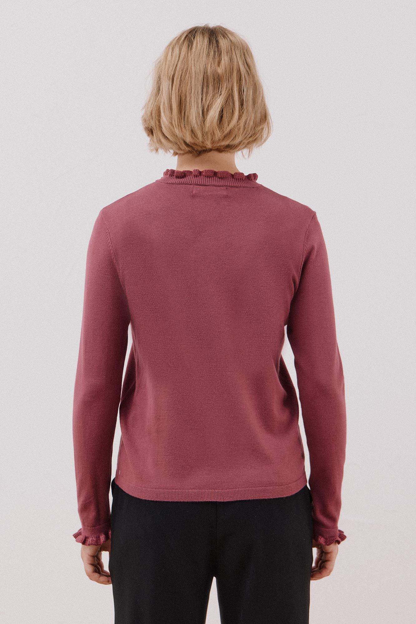 Cortefiel Chaleco de tejido calado Vino