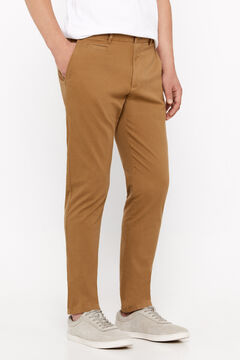Cortefiel Pantalón chino ligero slim fit Marrón