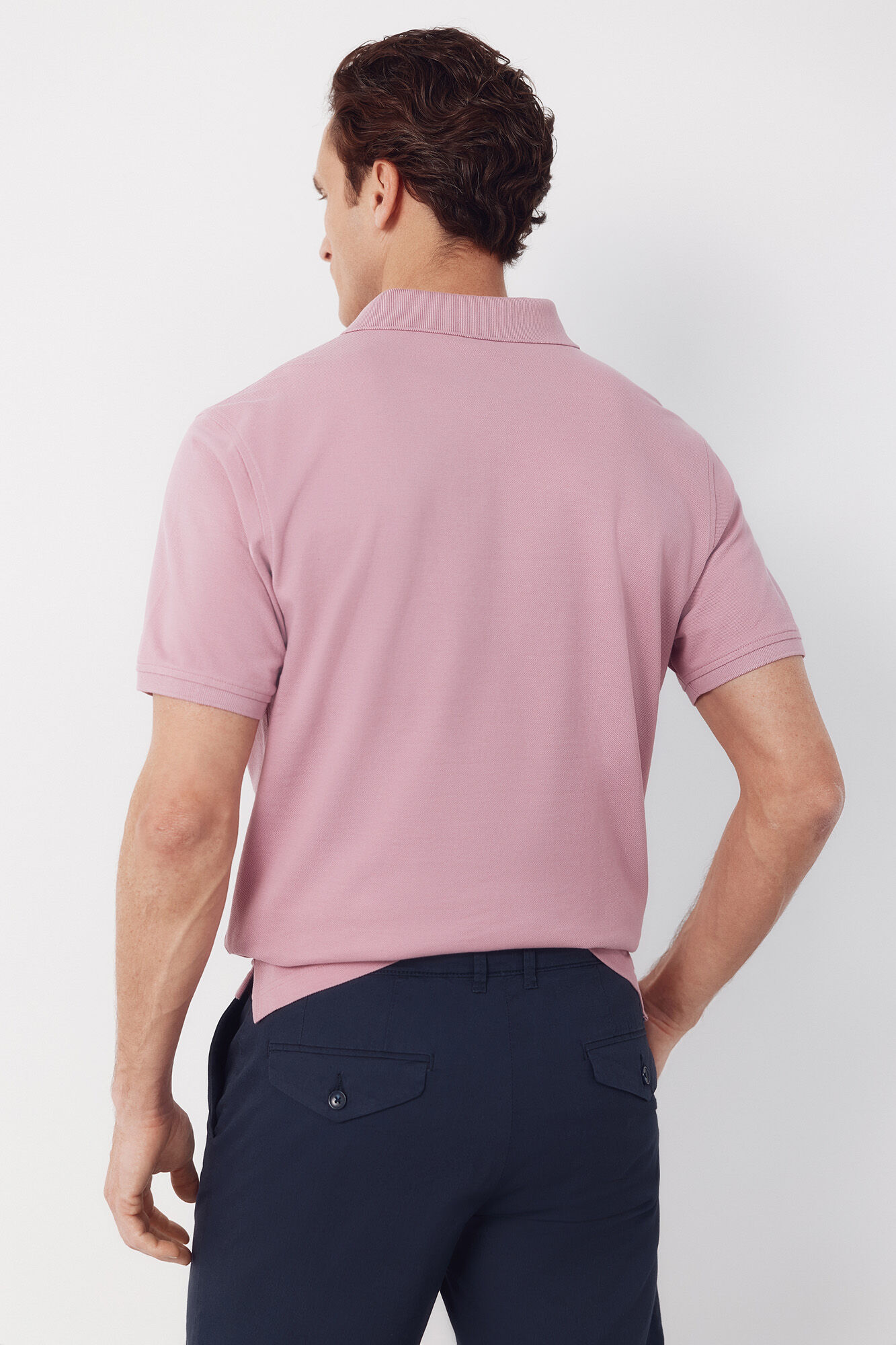 Cortefiel Polo b&aacute;sico piqu&eacute; Rosa
