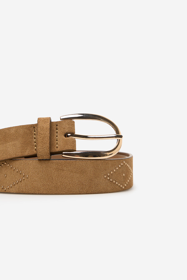 Cortefiel Stud cowboy belt Marrón