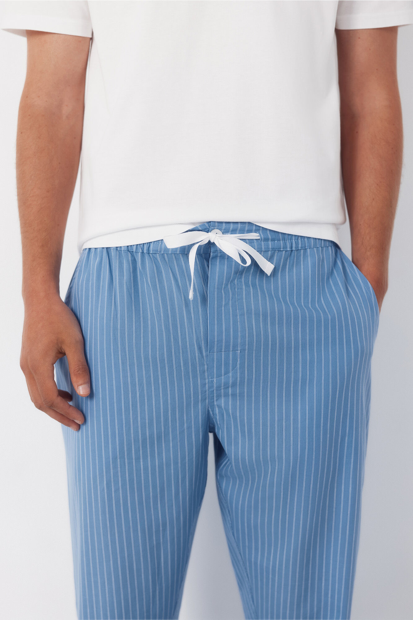 Cortefiel Set de pijama punto y tela Azul