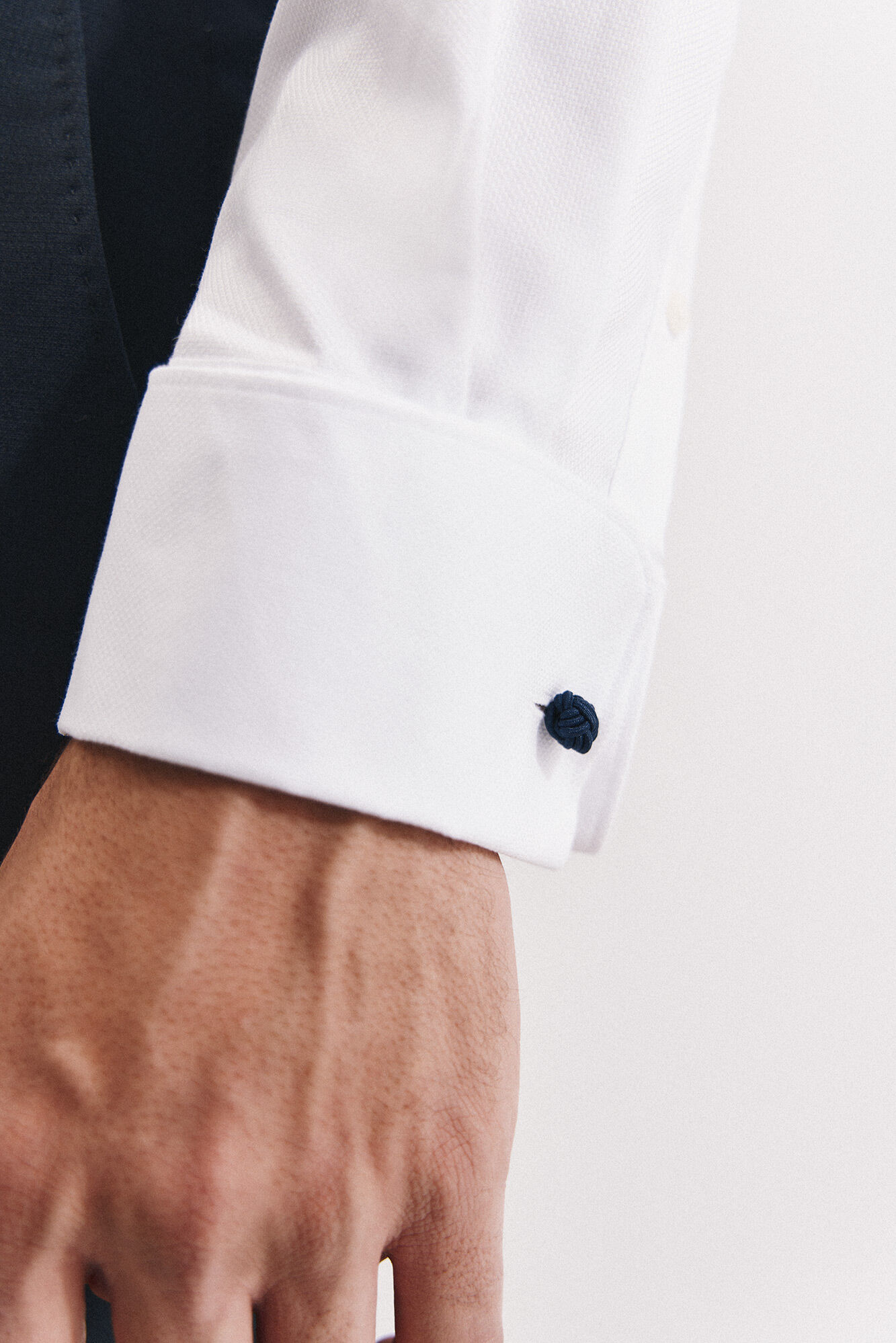 Cortefiel Camisa slim fit f&aacute;cil plancha para mancuernillas Blanco