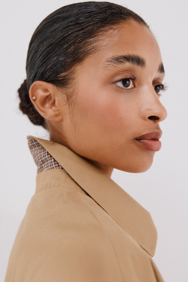 Cortefiel Gabardina larga Beige