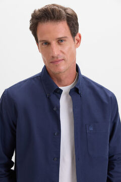 Cortefiel Camisa oxford liso Azul marino