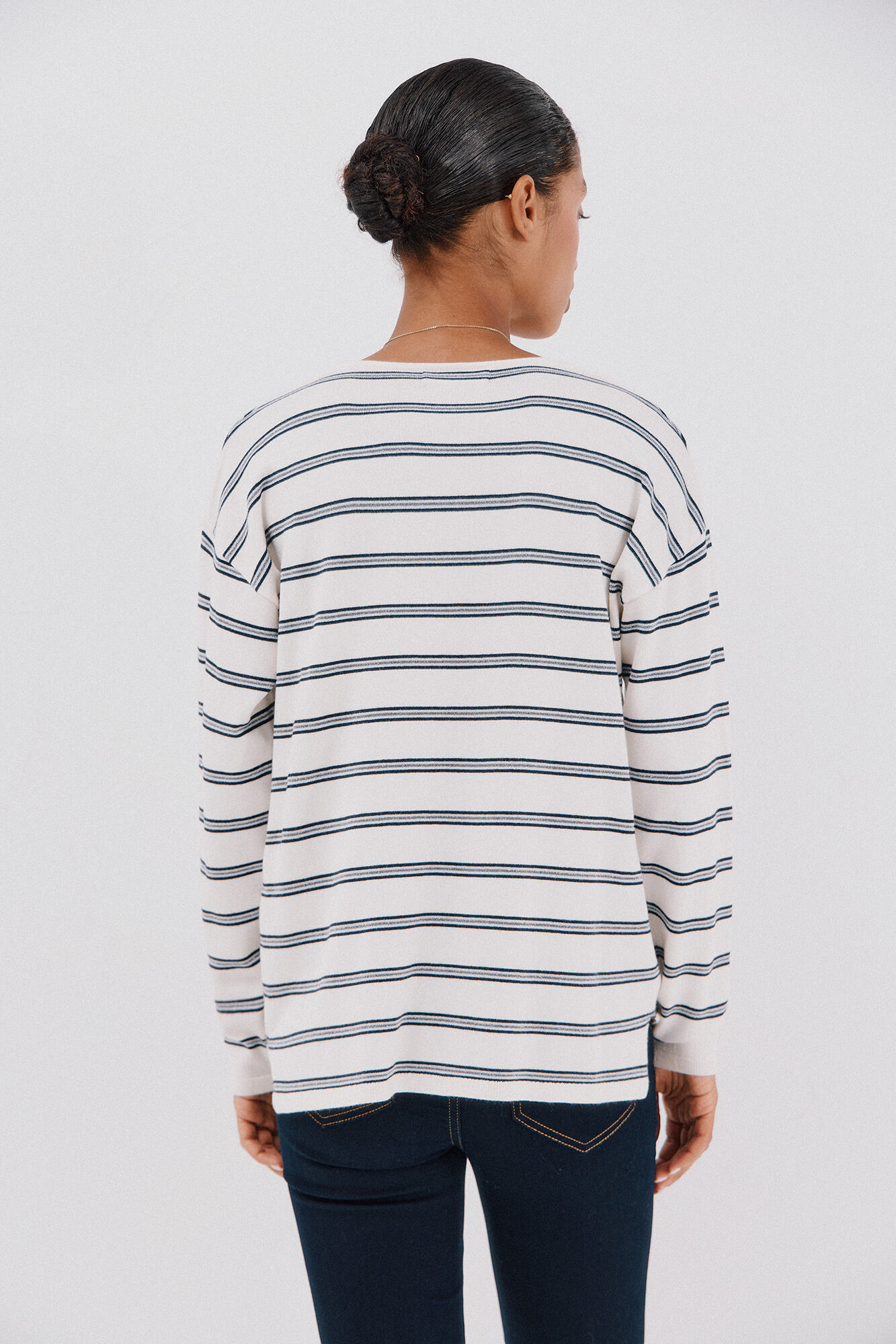 Cortefiel Su&eacute;ter escote pico Estampado azul