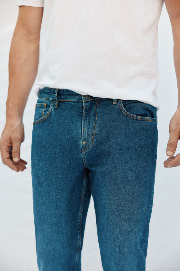 Cortefiel Pantalón denim regular fit Azul