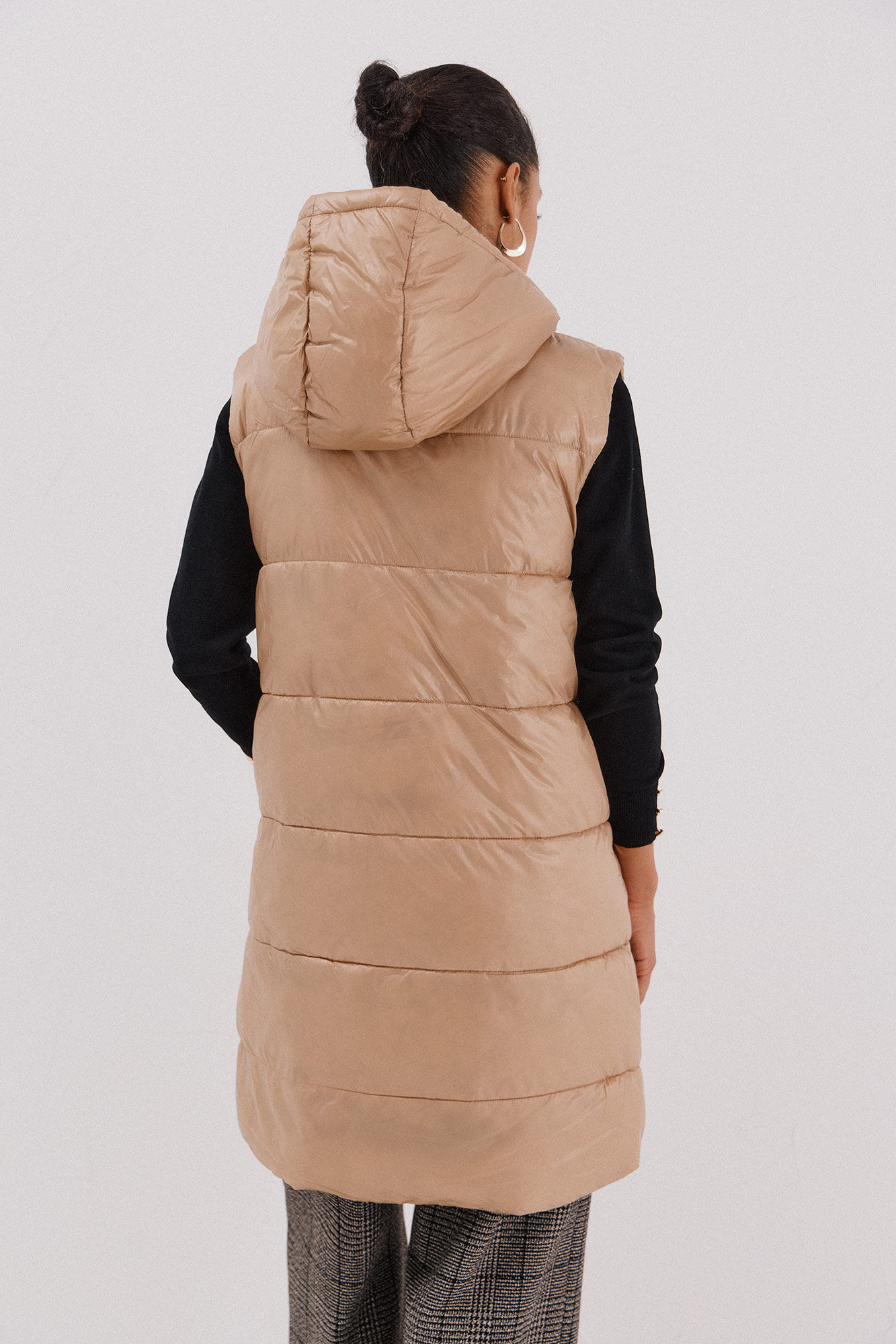 Cortefiel Chaleco largo reversible Beige