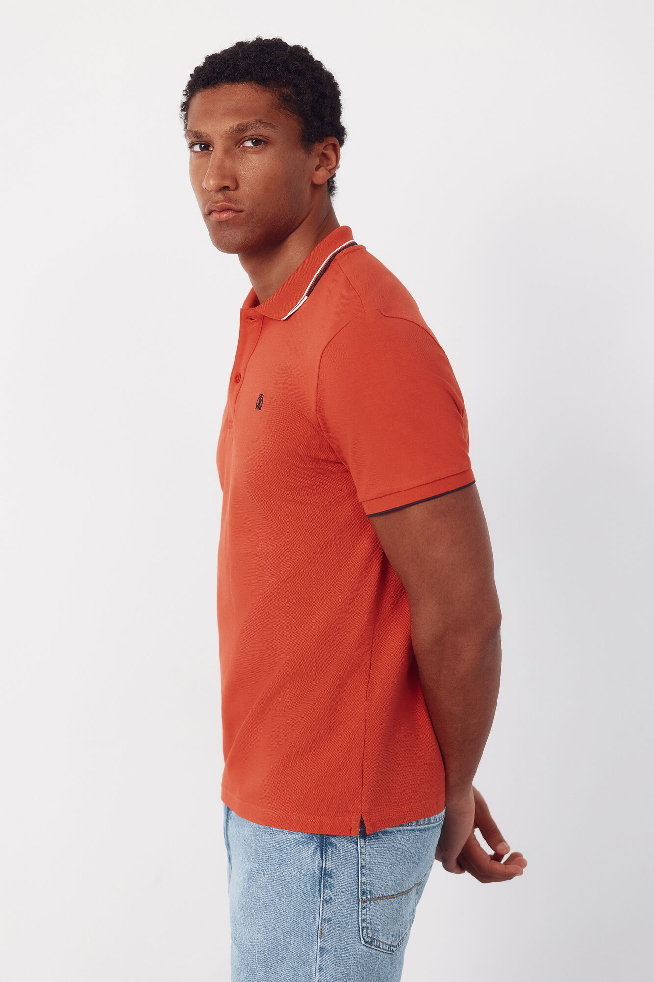 Cortefiel Polo con tips Coral